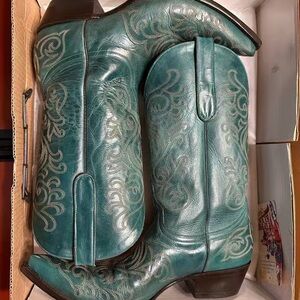 Old Gringo Turquoise and Tan Leather Boots